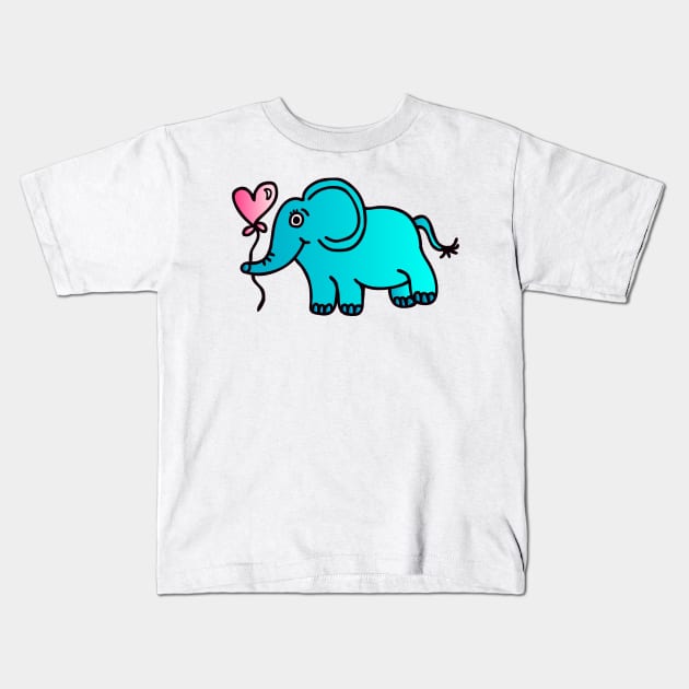 Little Blue Elephant Kids T-Shirt by GemmasGems